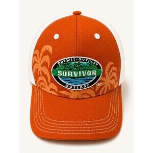 Survivor Jeff Probst Outwit Outplay Outlast Orange Snapback Hat CBS
